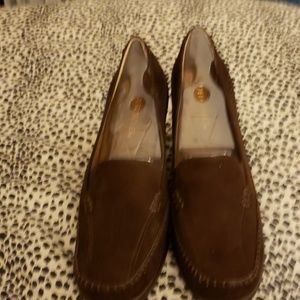 12W Aerosoles Great Suede Wedge Loafers.